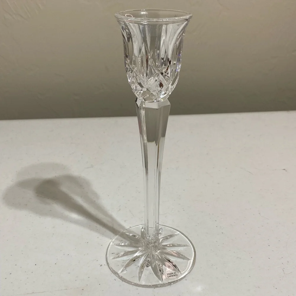 Gorham Lady Anne 8” Single Candlestick Holder Vertical Cuts Multisided S…